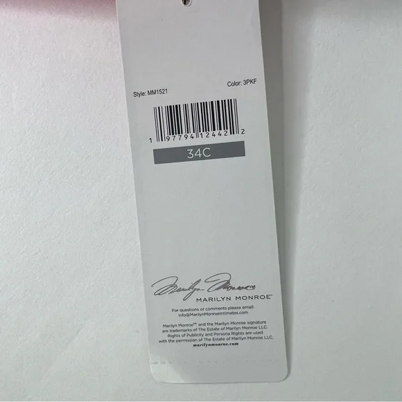 Marilyn Monroe Women’s Bras Sz  34C Pkg/3 Super Soft Mega Push-Up Lace Padded - Picture 6 of 9